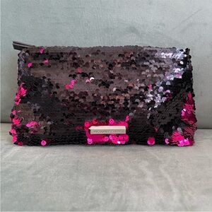 Victoria's Secret Black and Pink Sequin Clutch